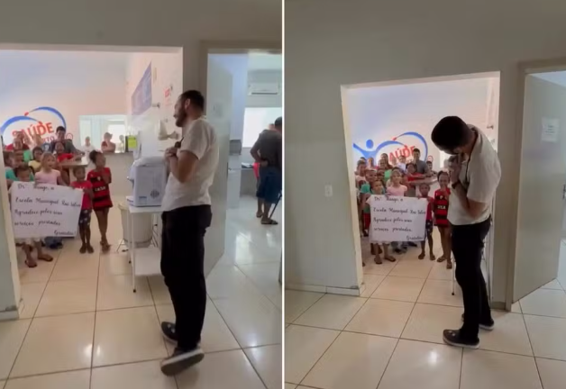 Despedida emocionante: crianças surpreendem médico no TO