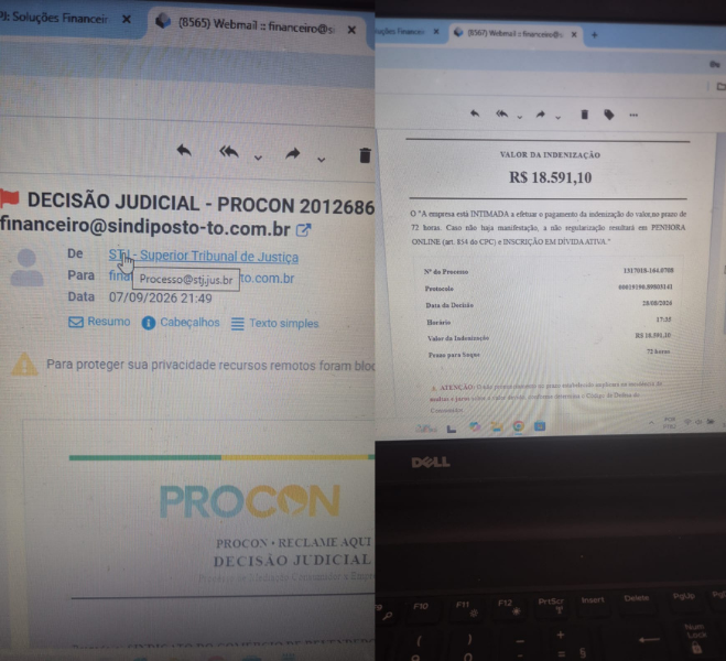 ALERTA DE GOLPE PROCON TO Procon Tocantins alerta fornecedores sobre golpe envolvendo falsos e-mails com supostas decisões judiciais